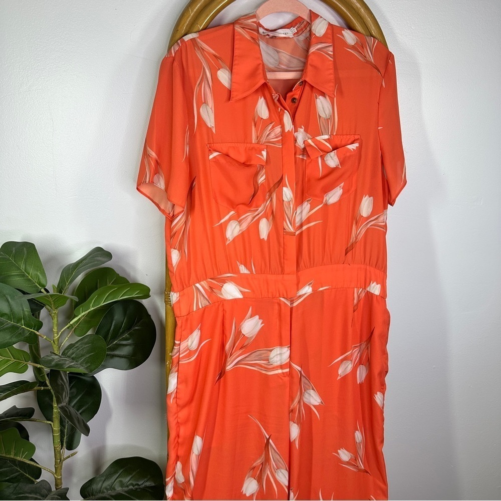 Frame and Partners Orange Floral Jumpsuit sz 12 - Picture 4 of 7